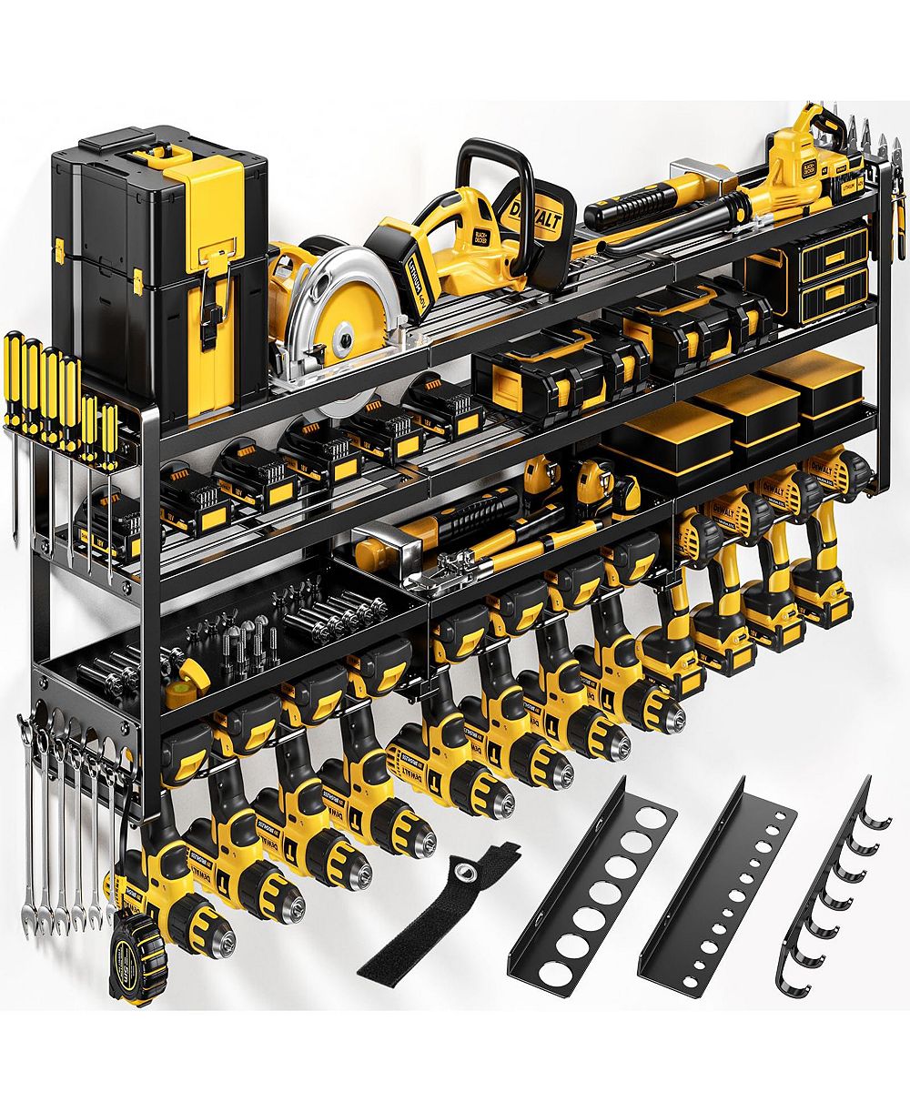 XDOVET Power Tool Organizer Wall Mount 4 Layer Heavy Duty Drill Holder
