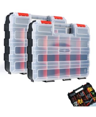 XDOVET Tool Box Organizer 34 Compartments Removable Dividers