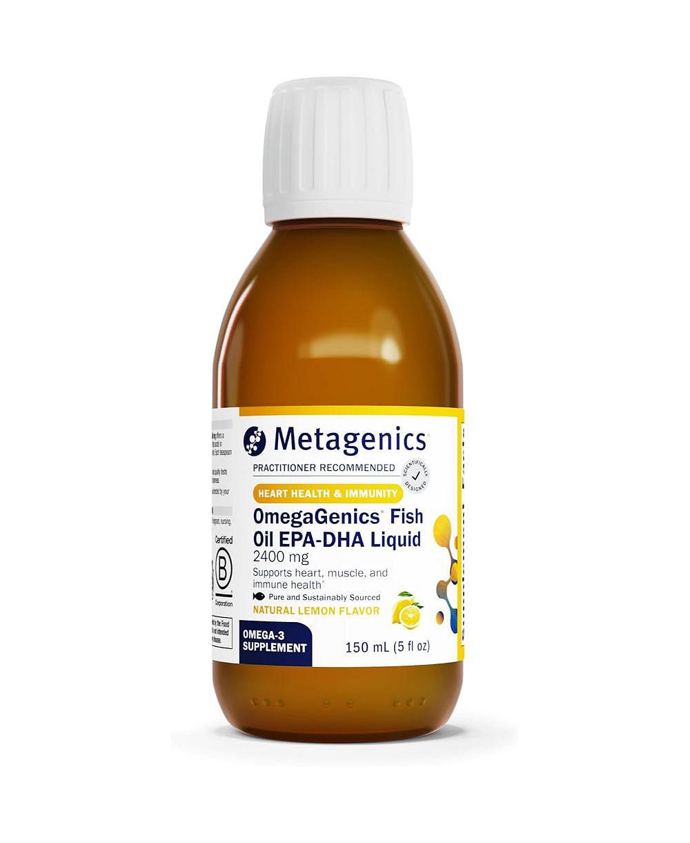Metagenics OmegaGenics EPA DHA 2400 Milligram High Potency Liquid Fish Oil Supplement for Heart Health and Immune Support 30 Servings
