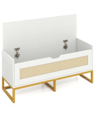 Costway сундук для хранения из ротанга с мягким сиденьем 39.5"