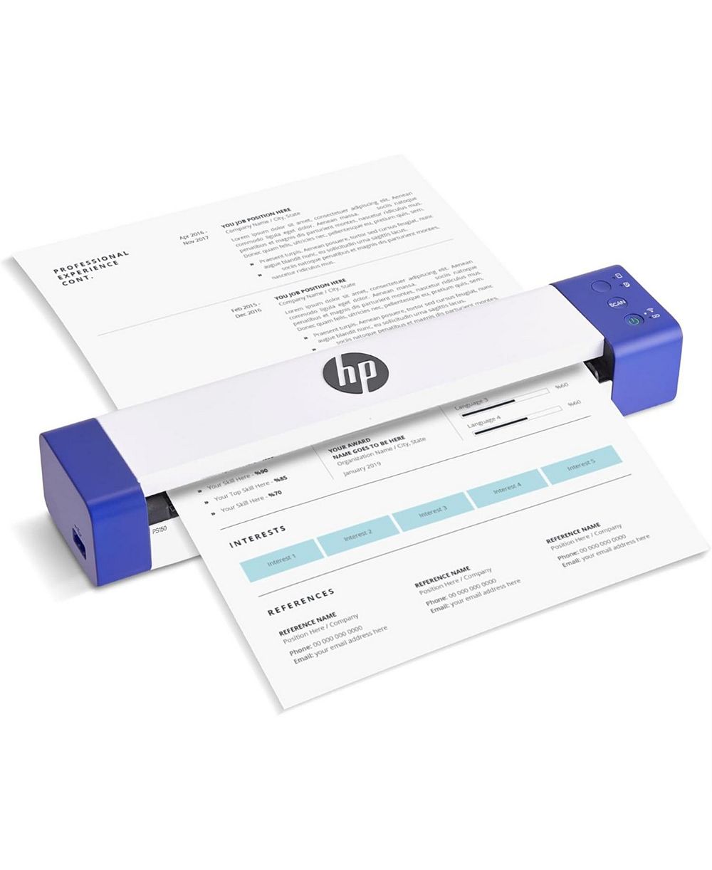 HP Портативный сканер документов HP PS150 с беспроводной зарядкой и дуплексной печатью