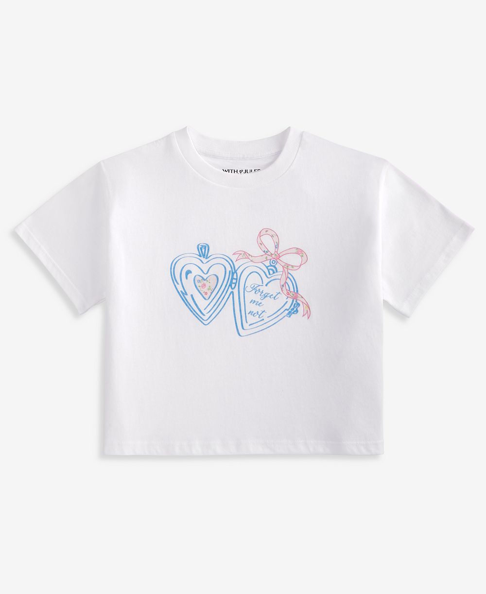 With Jules Big Girls Locket Graphic Cotton T-Shirt