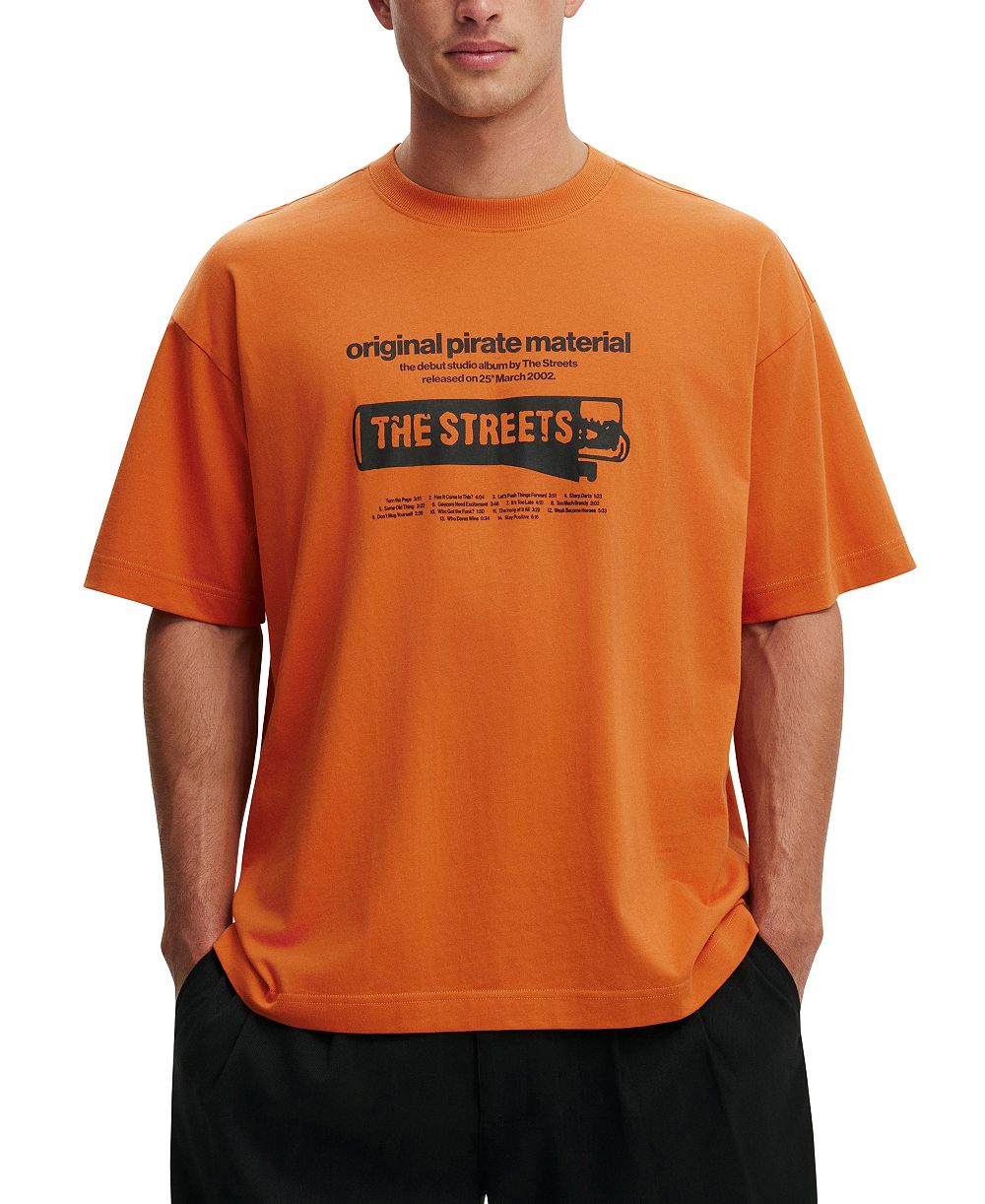 COTTON ON Men's Premium Graphics Music Crewneck T-Shirt