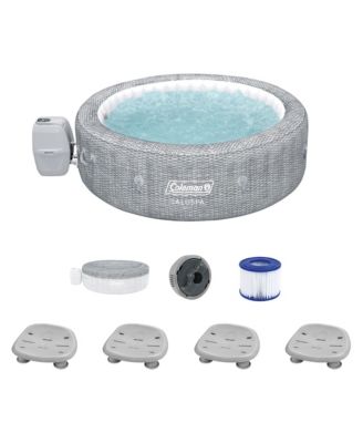 Coleman SaluSpa Sicily AirJet Hot Tub w/Set of 4 Bestway Pool and Spa Seat