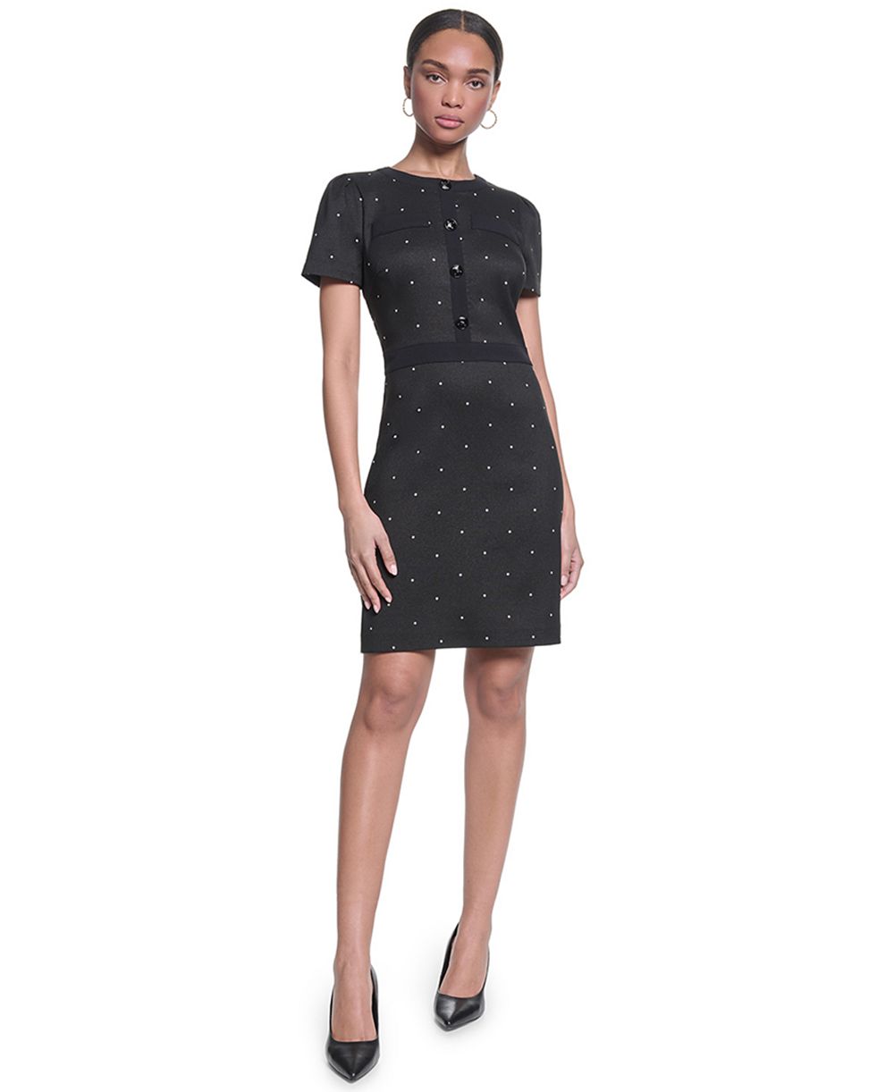 Платье KARL LAGERFELD PARIS Women's Mini Polka Dot Sheath Short