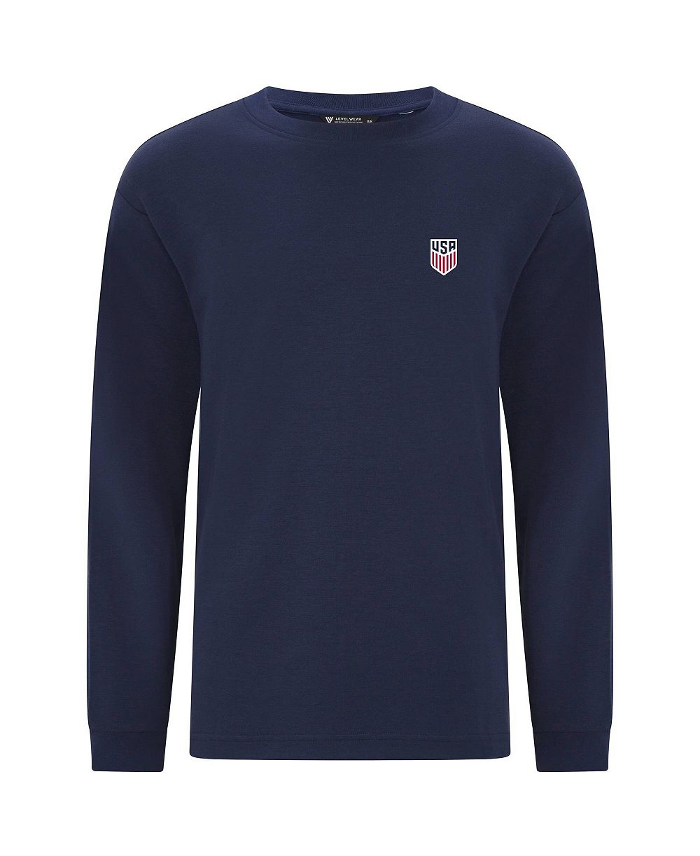 LevelWear Men's Navy USMNT Luxe Signature Long Sleeve T-Shirt
