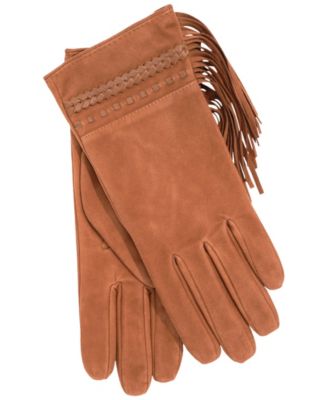 Lauren Ralph Lauren Laced Suede Fringe Gloves