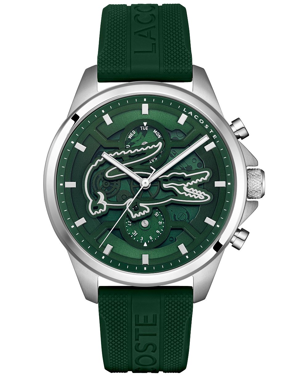 Часы Lacoste Men's Quartz Arthor Green Silicone Strap 43mm
