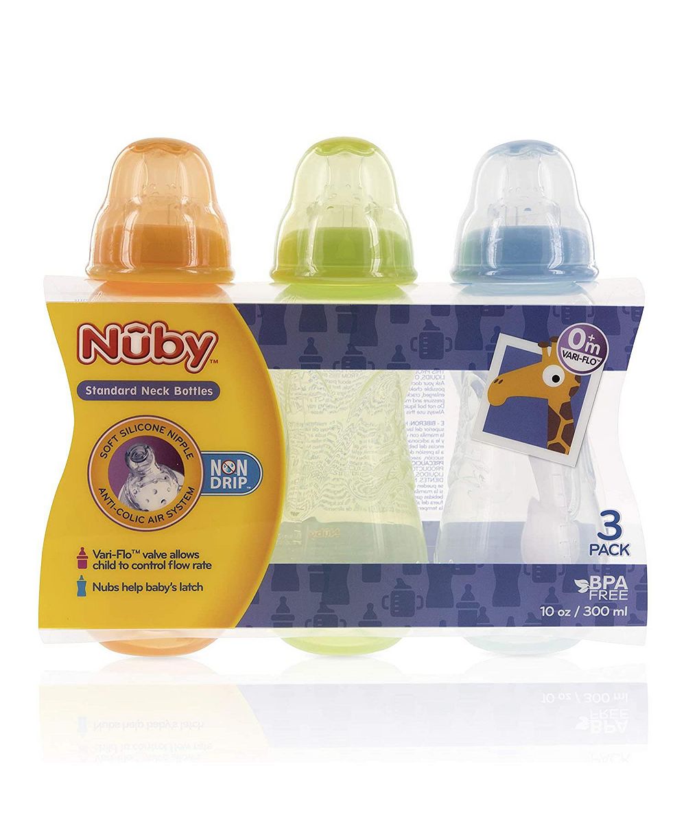 Бутылочки Nuby BPA FREE без протекания, 10oz, 3 шт