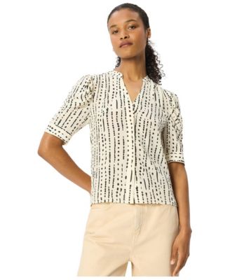 Whistles Women's Dashed Spot Gathered Blouse