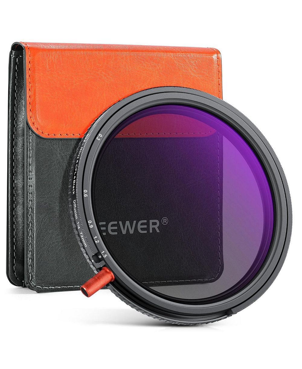 Neewer 72mm 3 in 1 Variable ND Filter + CPL + Black Diffusion 1/4 for Mist Cinematic Effect