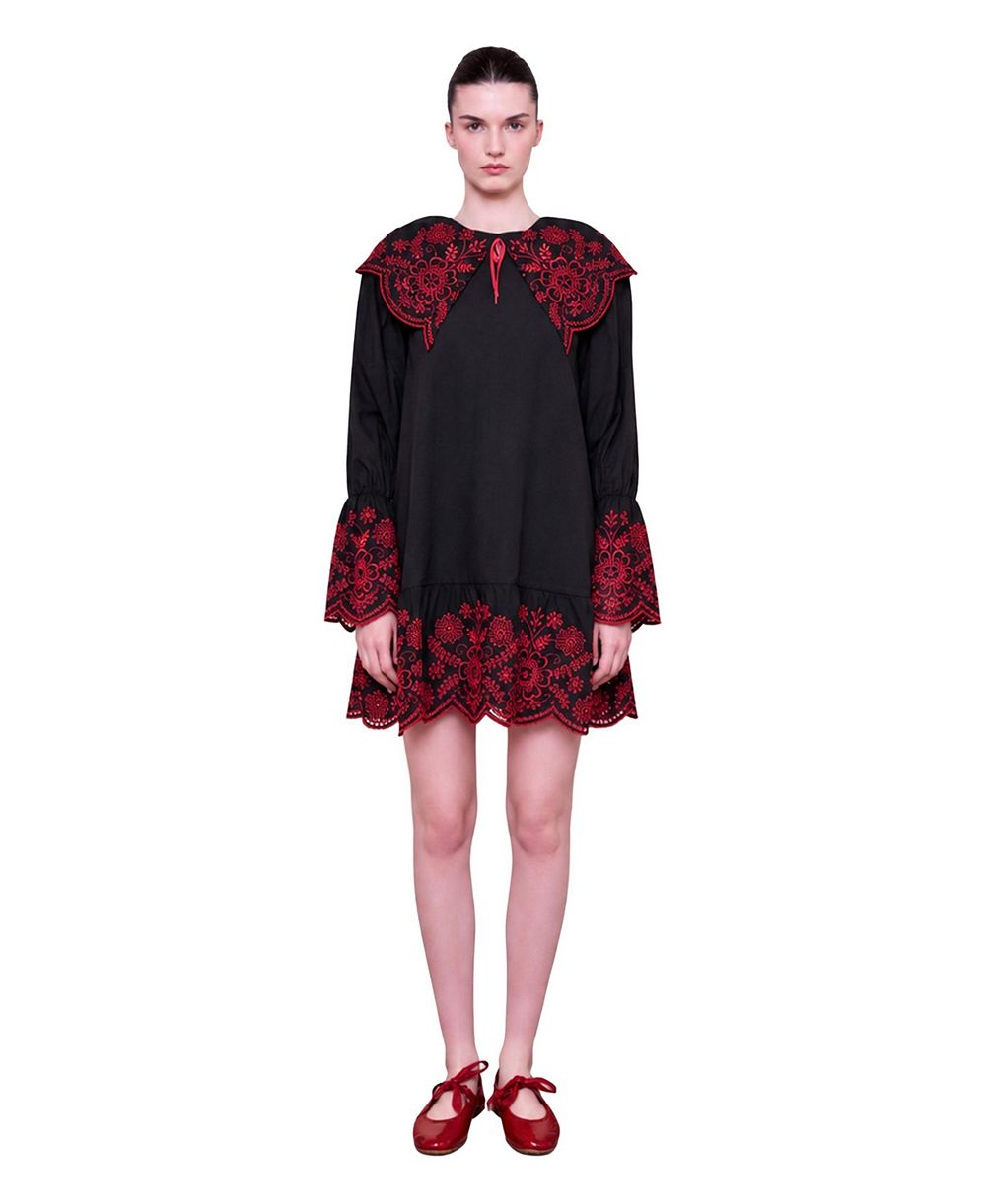 Женское мини-платье PCFG The Broderie Anglaise с вышивкой