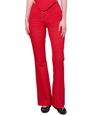 PCFG Women's The Broderie Anglaise Edit High Rise Embroidered Flare Pants