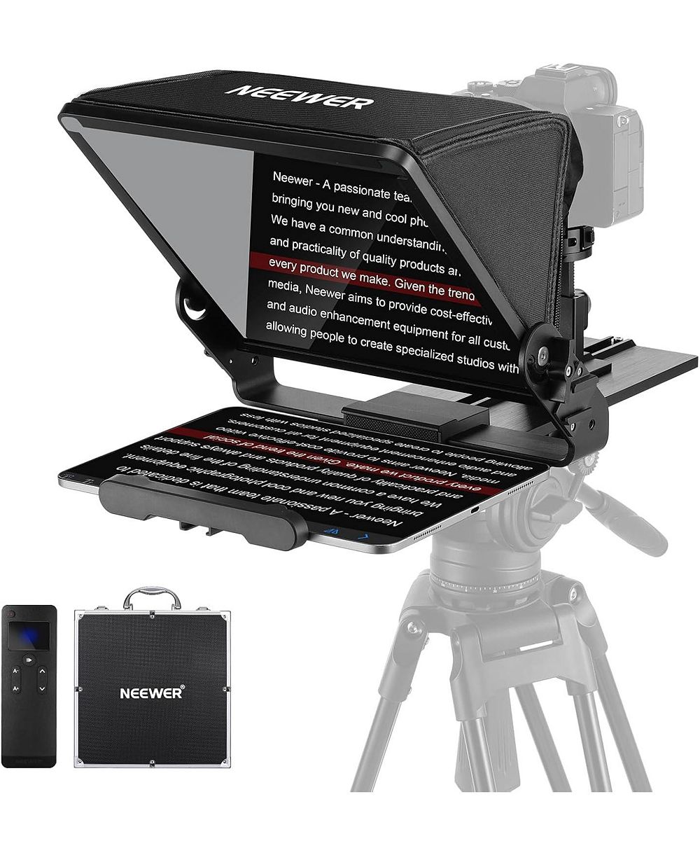 Neewer X12II Teleprompter w/Arca Type Camera Mount Cold Shoe RT113 Remote