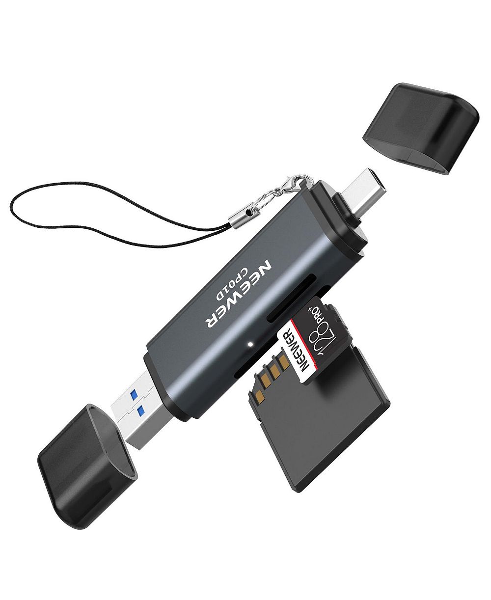 Neewer CP01D Dual-Slot SD Card Reader for iPhone and Android Devices
