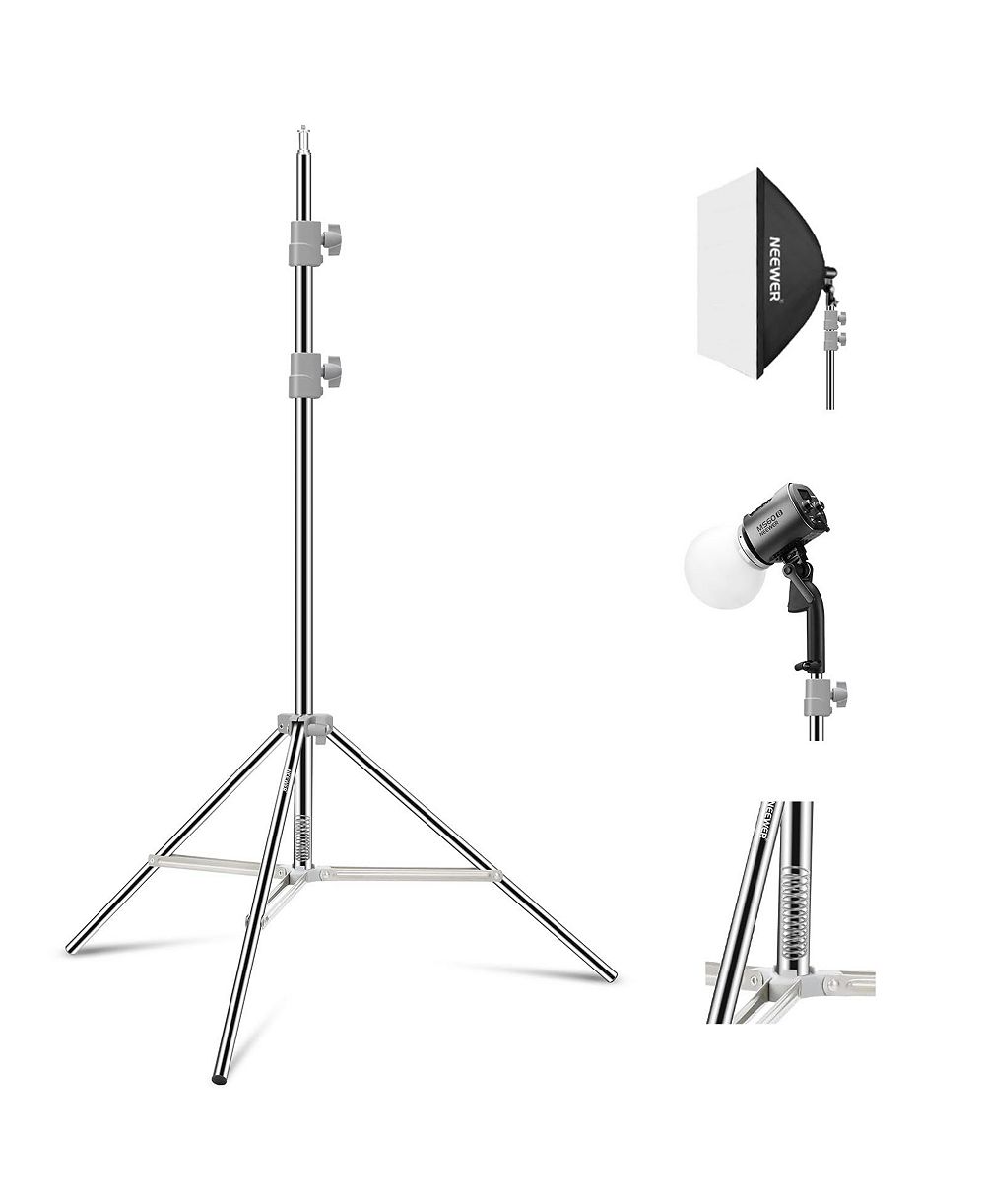 Neewer ST-190SS 75"/190cm Light Stand Stainless Steel Spring Load