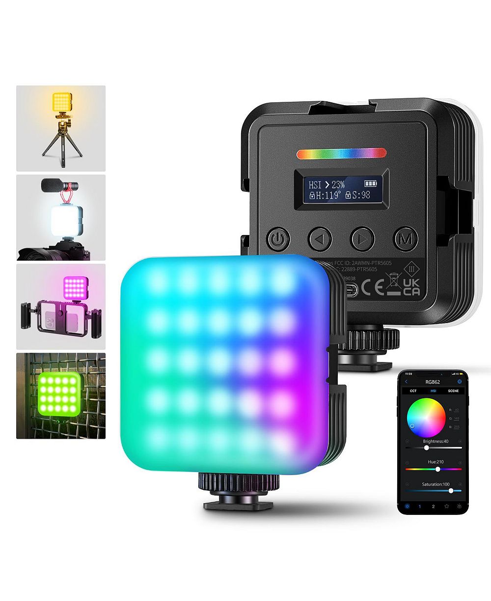 Neewer RGB62 Rechargeable RGB LED Video Light for Photography and Streaming
