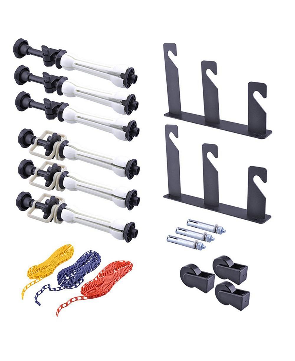 Neewer Photography 3 Roller Wall Mounting Manual Background Support System with 2 x Tri Fold Hook