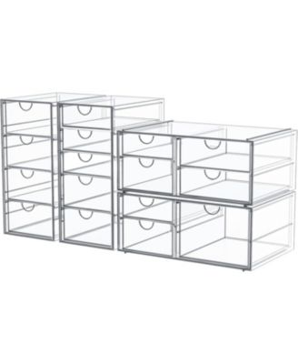 XDOVET Makeup Organizer 16 Drawers Desktop Accessories Dustproof
