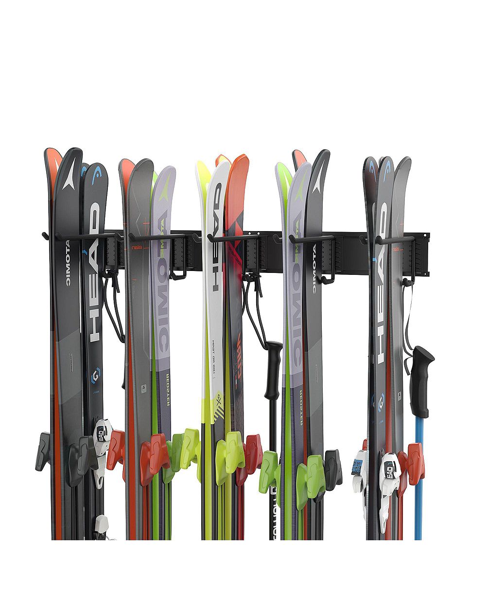 XDOVET Ski Rack Wall Mounted Organizer 10 Pairs Holder