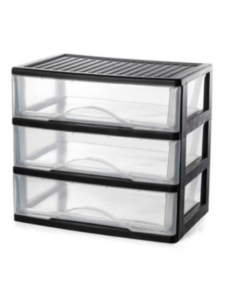 XDOVET Plastic Desktop Organizer 3 Drawer Stackable Storage Cabinet