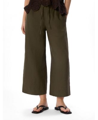 Whistles Women's Elasticated Linen Crop Trousers