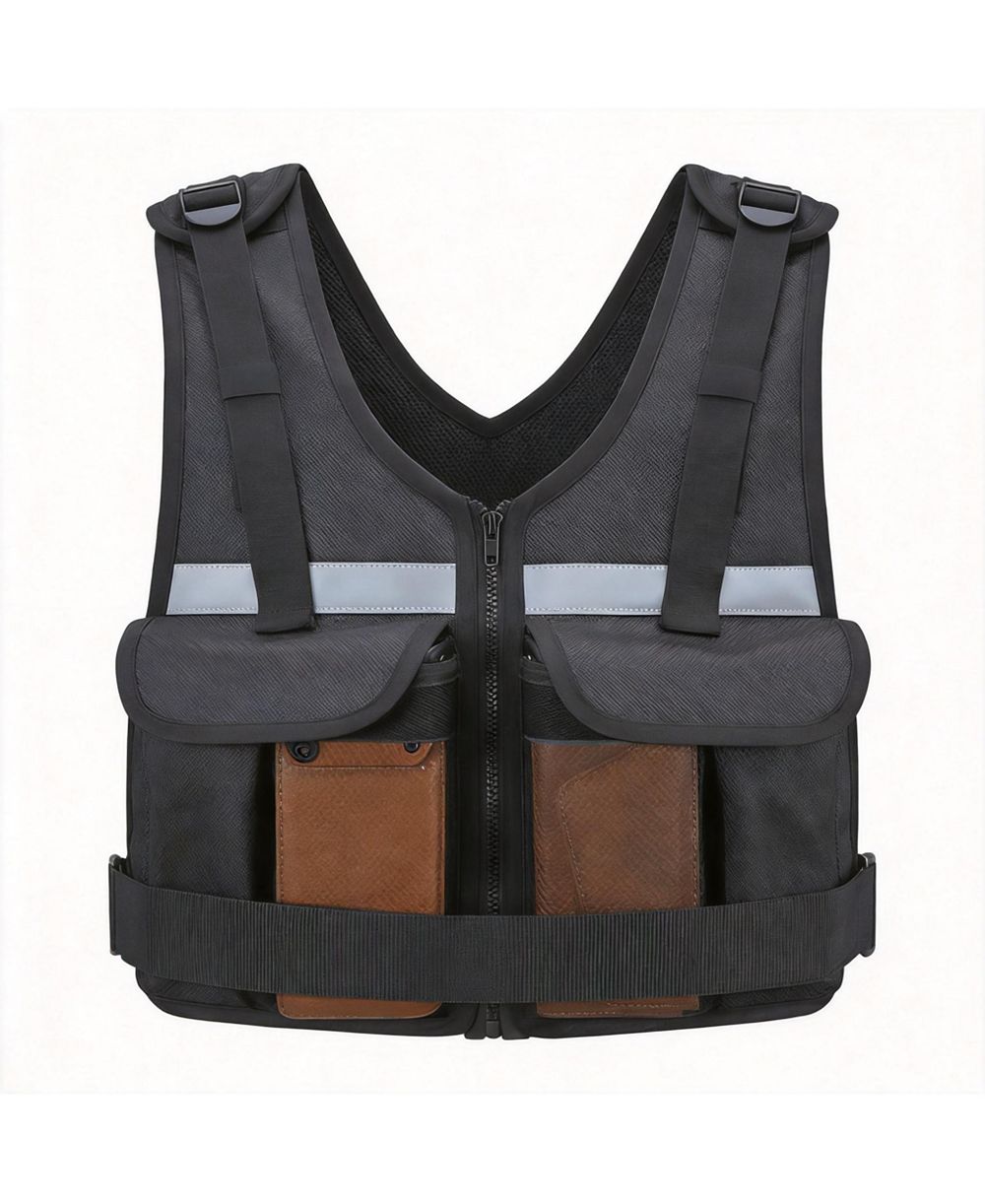AOFAR 2-16 Lbs Weighted Vest Adjustable Zip Reflective Pockets Fitness
