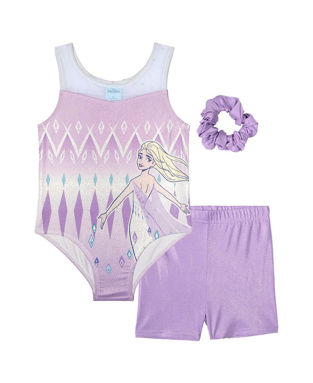 Frozen Комплект из боди и шорт для девочек 5-8 лет Queen Elsa Gymnastics Leotard