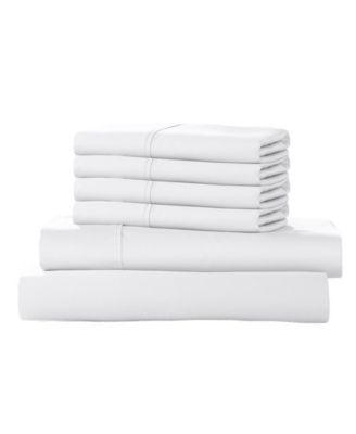 Color Sense 1200-Thread Count Cotton Blend 6-Piece Sheet Set, Queen