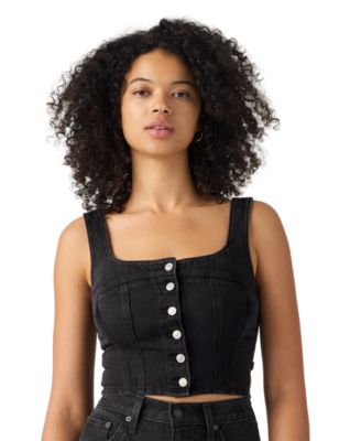 Женский топ Levi's Audra Seamed Cap Sleeveless Square Neck Crop Denim Top