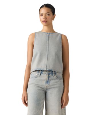 Levi's® женский облегающий укороченный топ из денима