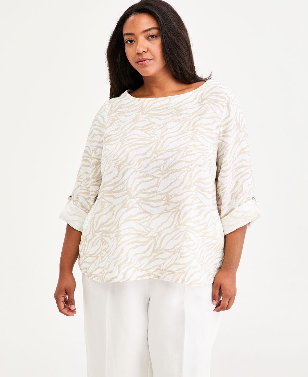 Топ Charter Club Plus Size 100% Linen D-Ring