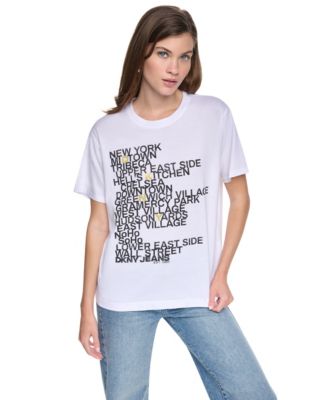 DKNY Jeans Women's Neighborhood Print Relaxed Graphic Tee