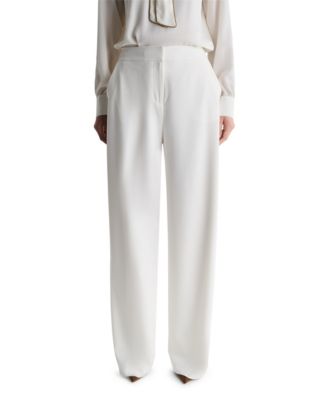 BCBG Women's High-Rise Pleated Wide-Leg Pants