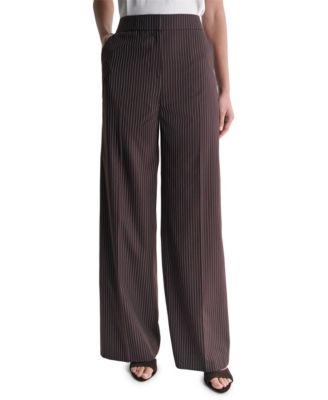 Женские брюки BCBG Pinstripe High-Waist Wide-Leg