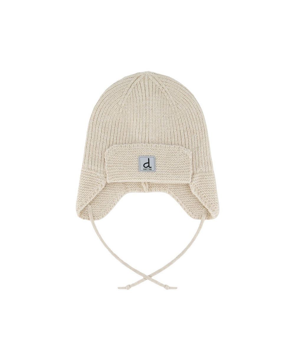 Deux par Deux Baby Unisex (3M-24M) Winter Knit Hat with Ear Flaps and Strings