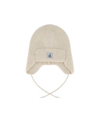 Детская зимняя вязаная шапка Deux par Deux Unisex (3M-24M) с ушками и завязками