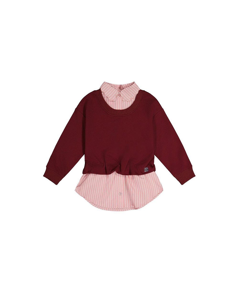 Deux par Deux Girls (2T-5T) Fake Two Layer Sweater