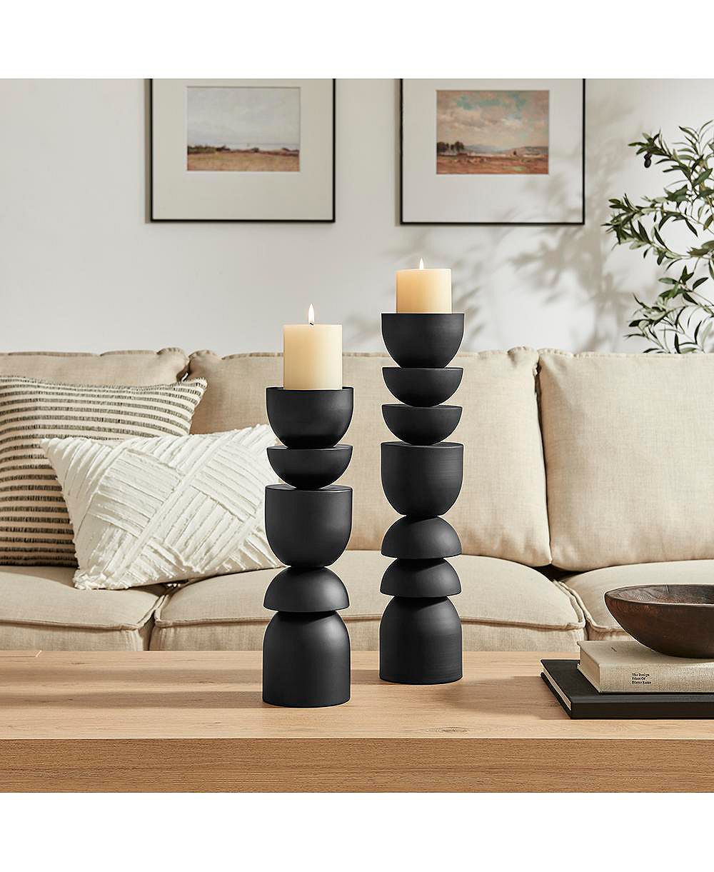 Металлический подсвечник Danya B Stacked Sculptural, набор из 2 шт