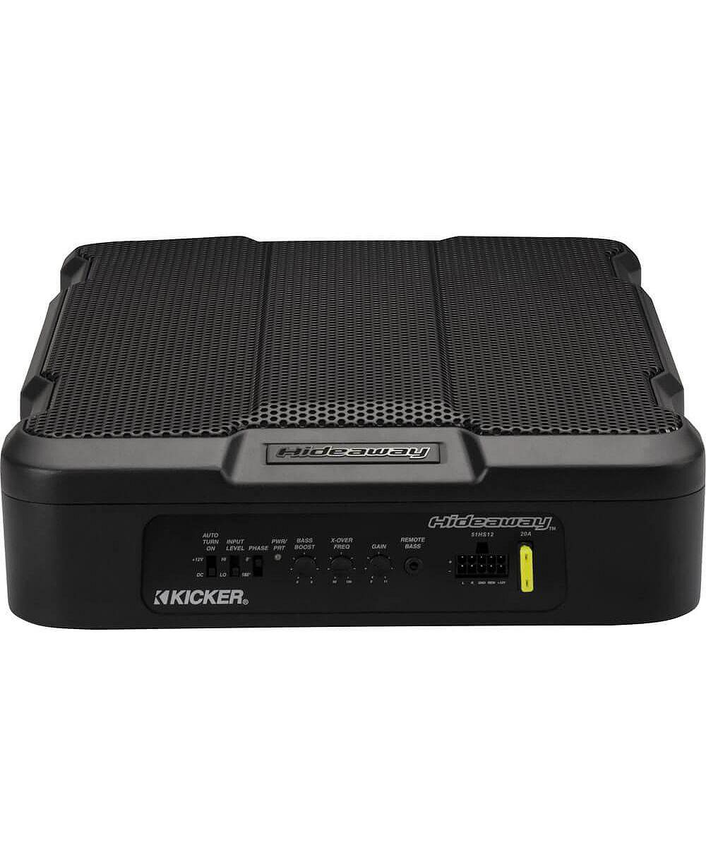 Компактный активный сабвуфер Kicker 200W с входом High/Low, 12 дюймов