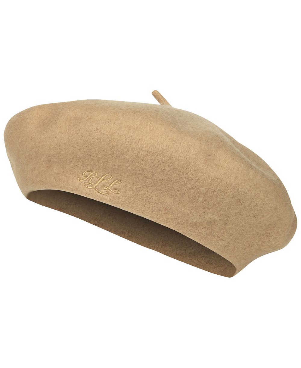 Lauren Ralph Lauren Classic Wool Embroidered Logo Beret Hat