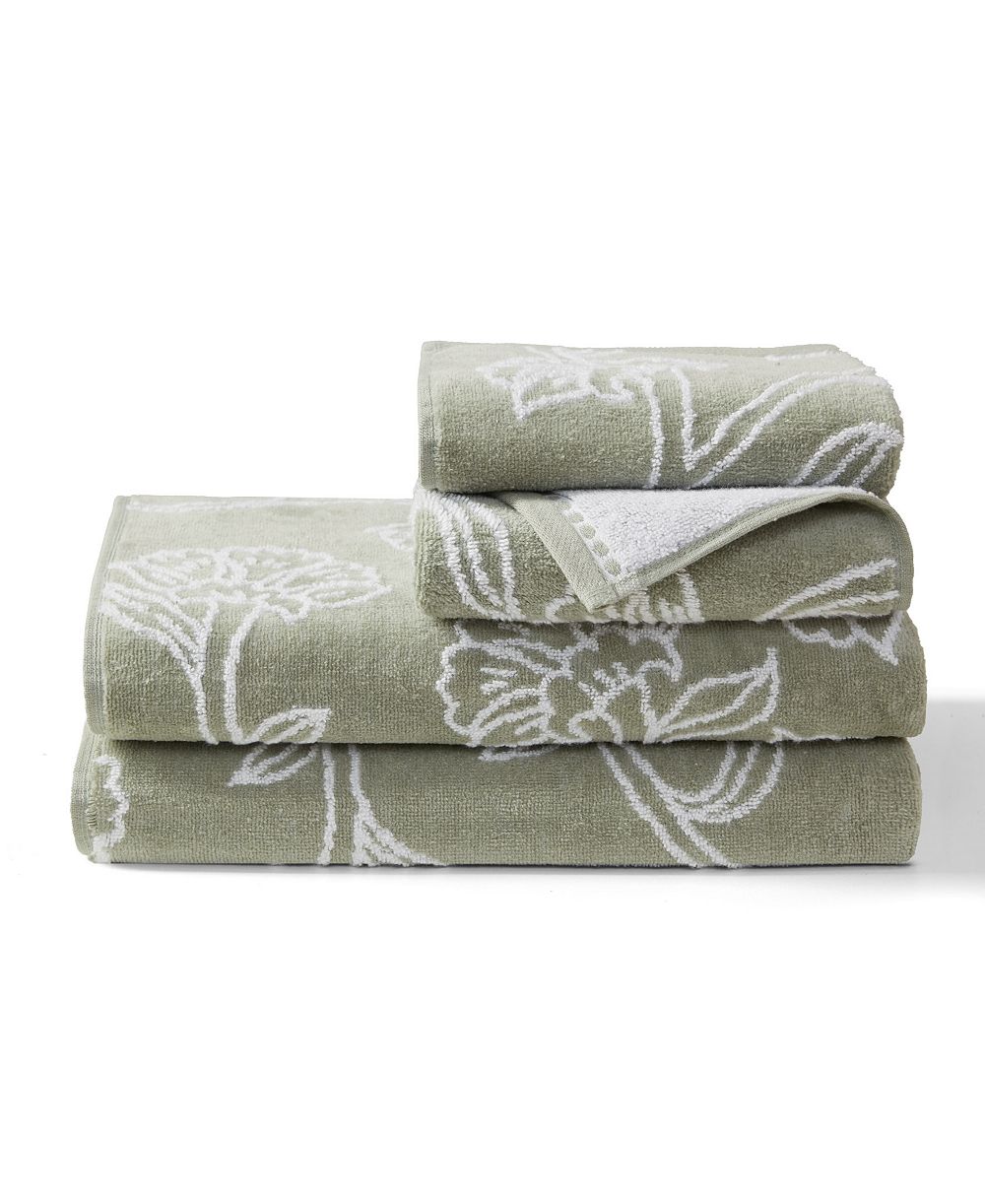 Jessica Simpson Floral Fan Cotton 4-Piece Bath Towel Set