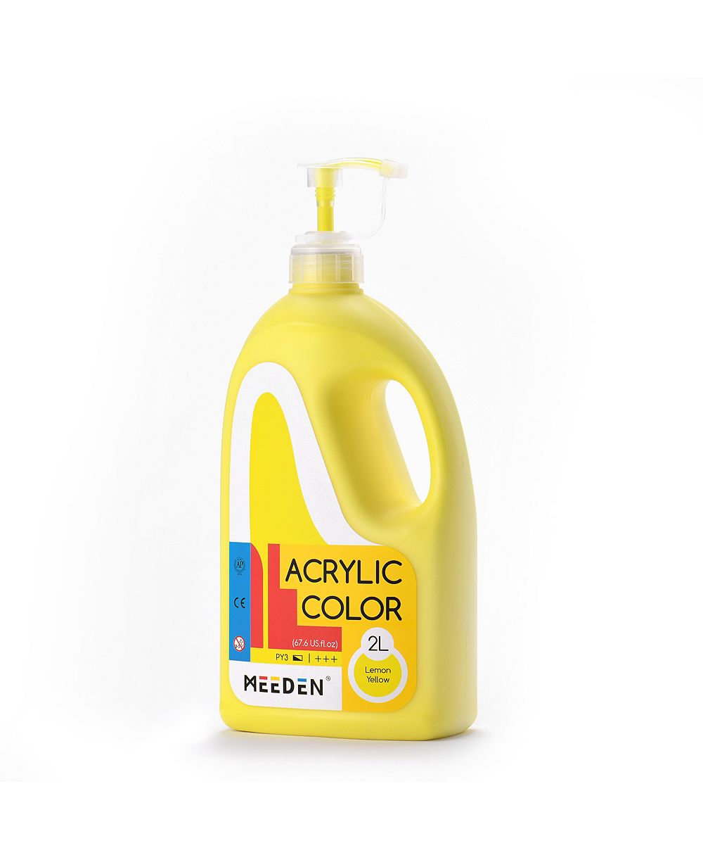 Meeden Acrylic Paint with Pump Lid, 1/2 Gallon (2Liter /67.6 ounces.) Heavy-Body  Rich Pigment Color, Perfect for Art Class
