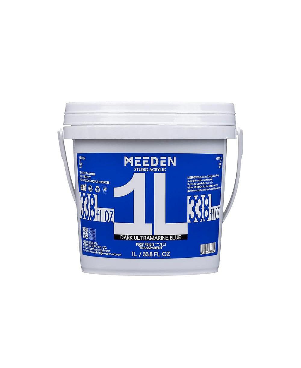 Meeden Dark Ultramarine Acrylic Paint, Heavy Body, Gloss Finish, Extra-Large 1 Liter /33.8 Ounces Rich Pigments