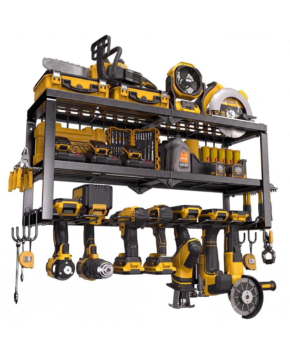 XDOVET Power Tool Organizer Wall Mount Metal Shelf Drill Holder
