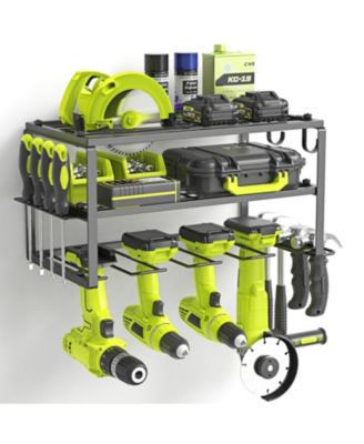 XDOVET Power Tool Organizer Wall Mount 3 Layer Iron Drill Holder Storage Rack
