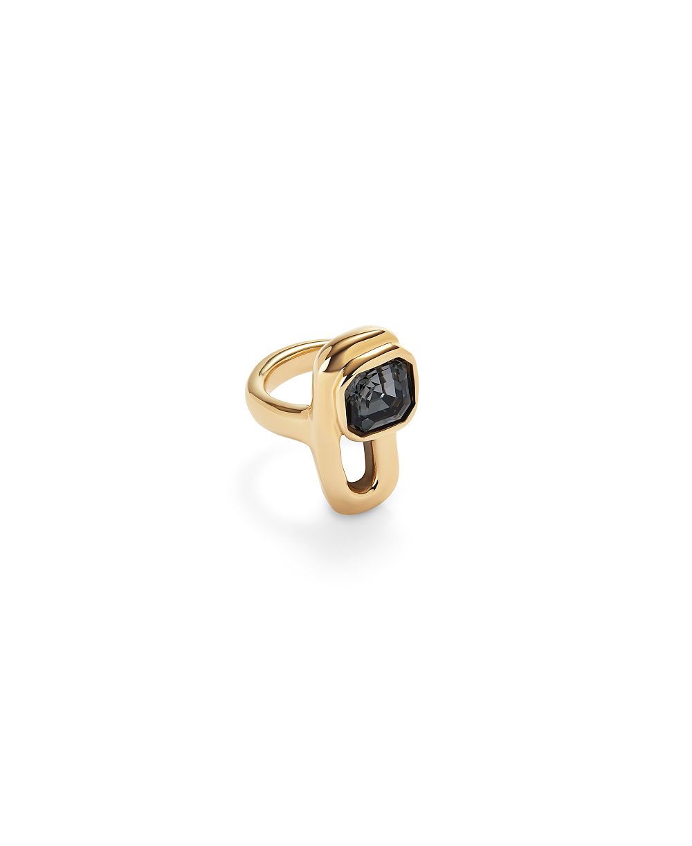 Кольцо UNOde50 Gold Metal Alloy Negro Crystals