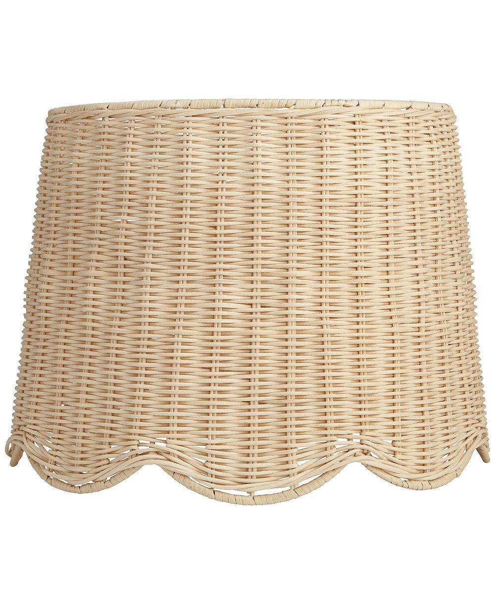 Замена абажура Springcrest Drum Unbleached Rattan Spider Harp Finial