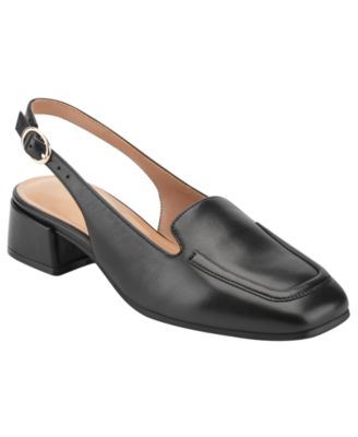 Easy Spirit Women's Farida eFlex Leather Moc Toe Slingback Pumps