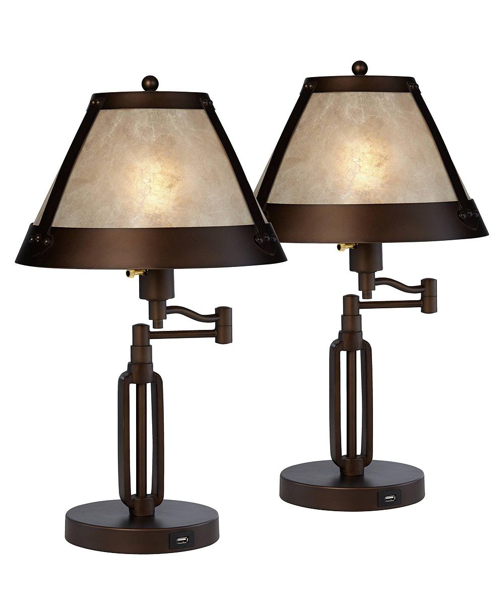 Настольная лампа Franklin Iron Works Samuel Industrial, набор из 2 шт, 21 1/4" High, с USB Charging Port